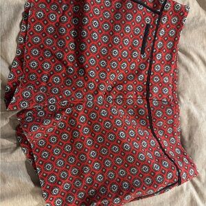 LOFT Red and Black Geometric Shorts